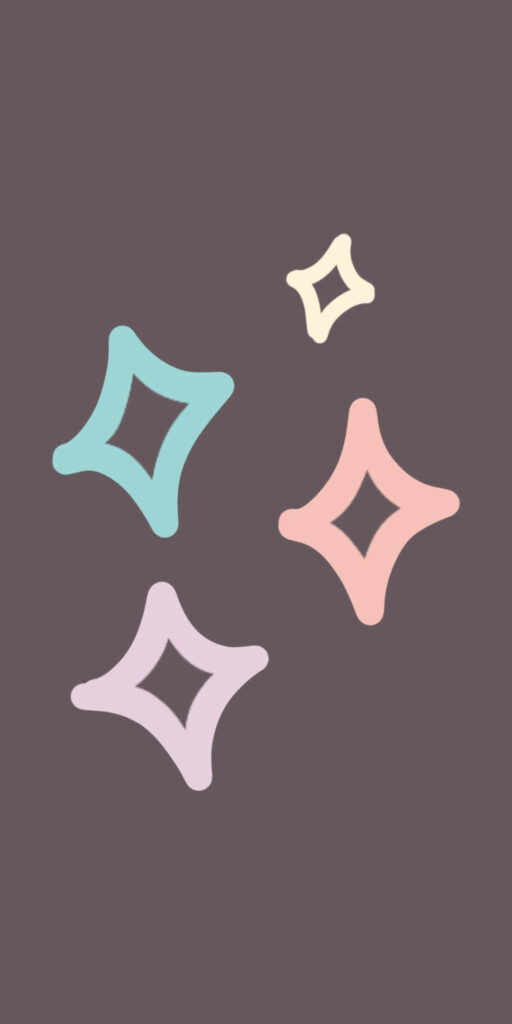 Whimsical Minimalist Wallpaper: Colorful Pastel Stars on Dark Background