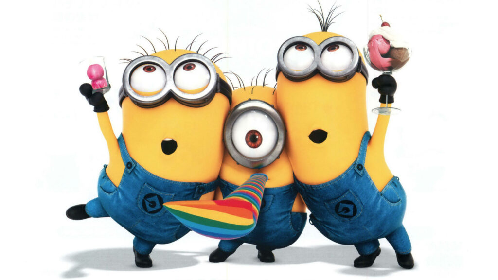 Joyful Minions Wallpaper: Colorful Party Fun for Your Desktop Background
