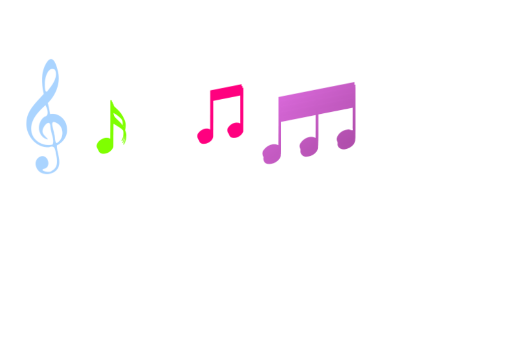 Colorful Music Notes Wallpaper: Vibrant Design on Black Background