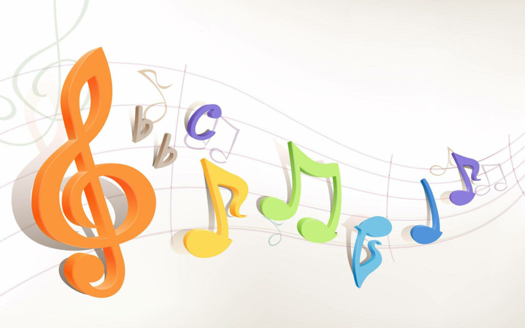 Colorful Music Symbols Desktop Wallpaper for Music Lovers