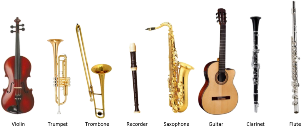 Diverse Musical Instruments Wallpaper: Violin, Trumpet, Guitar & More