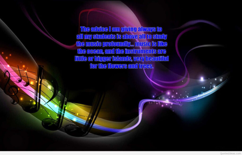 Colorful Music Quotes Wallpaper: Ocean-Inspired Artistic Design