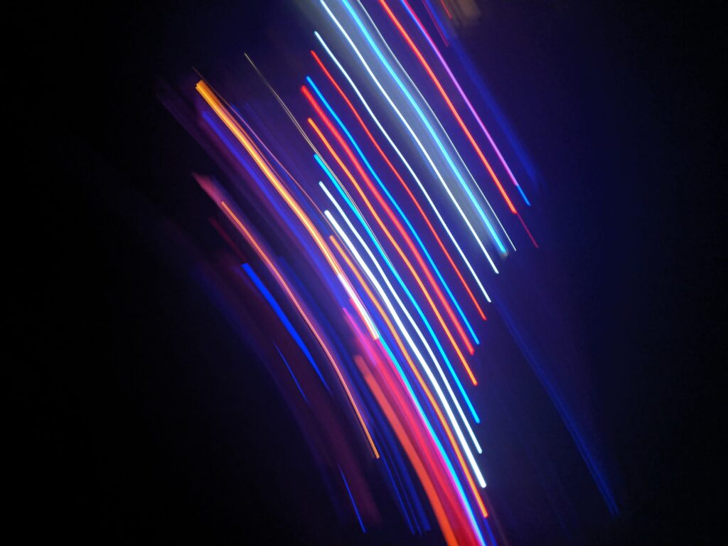 Colorful Neon Lines Abstract Wallpaper | Motion Blur On Dark Background