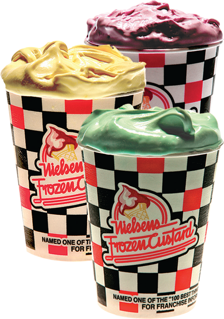 Colorful Nielsens Frozen Custard Wallpaper in Checkered Cups