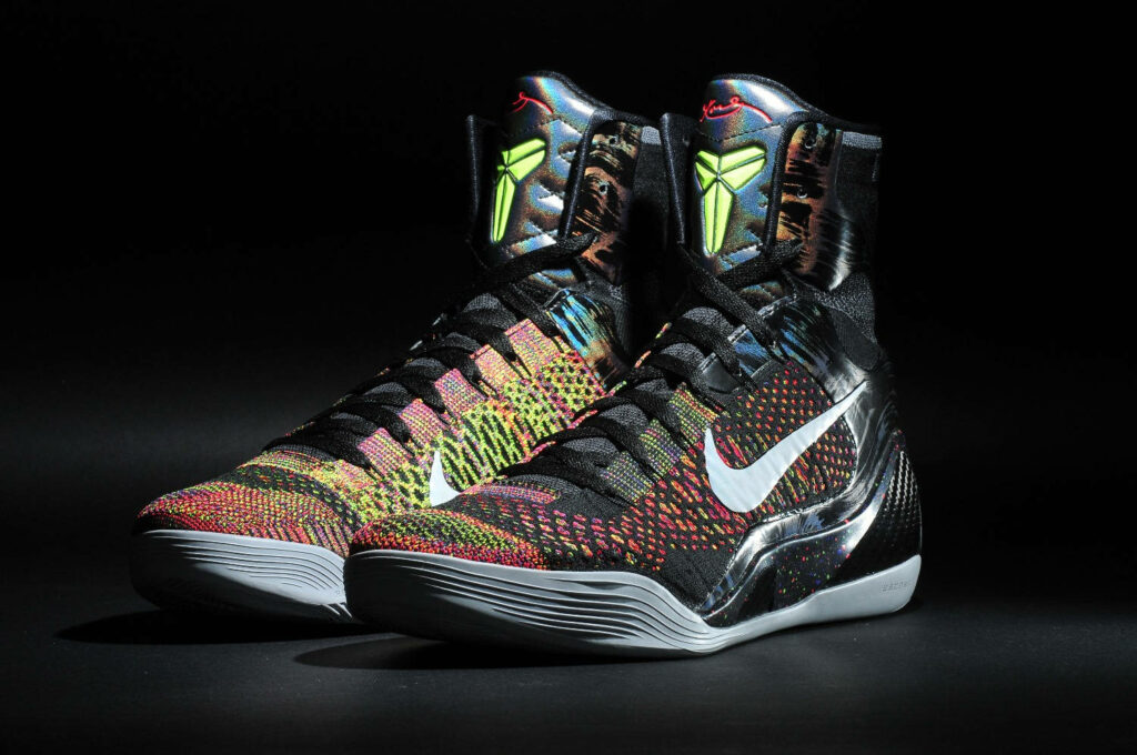 Vibrant Technicolor Nike High Tops: Bold Iphone Wallpaper