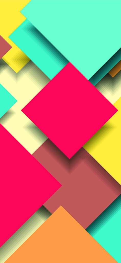 Vibrant Vector Square Overlap: Colorful Wallpaper for Pixel 5 Background