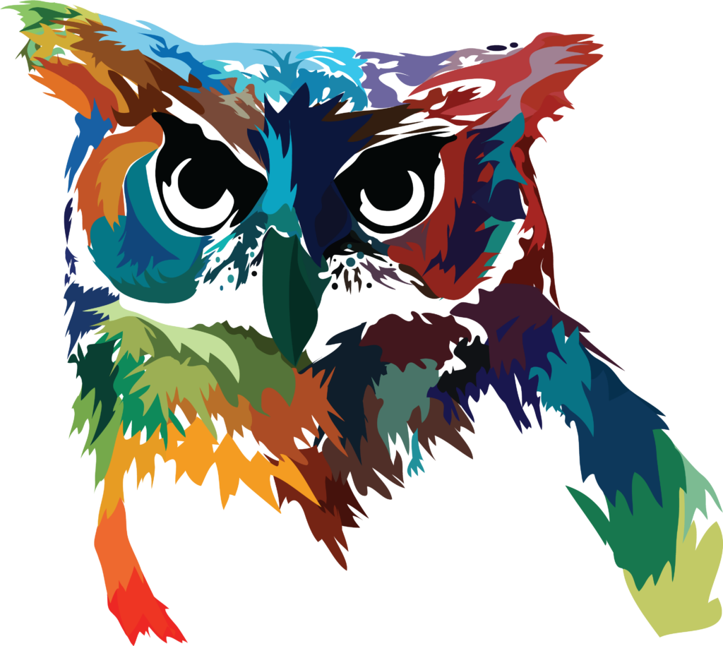 Colorful Owl Wallpaper: Vibrant Design with Intricate Details