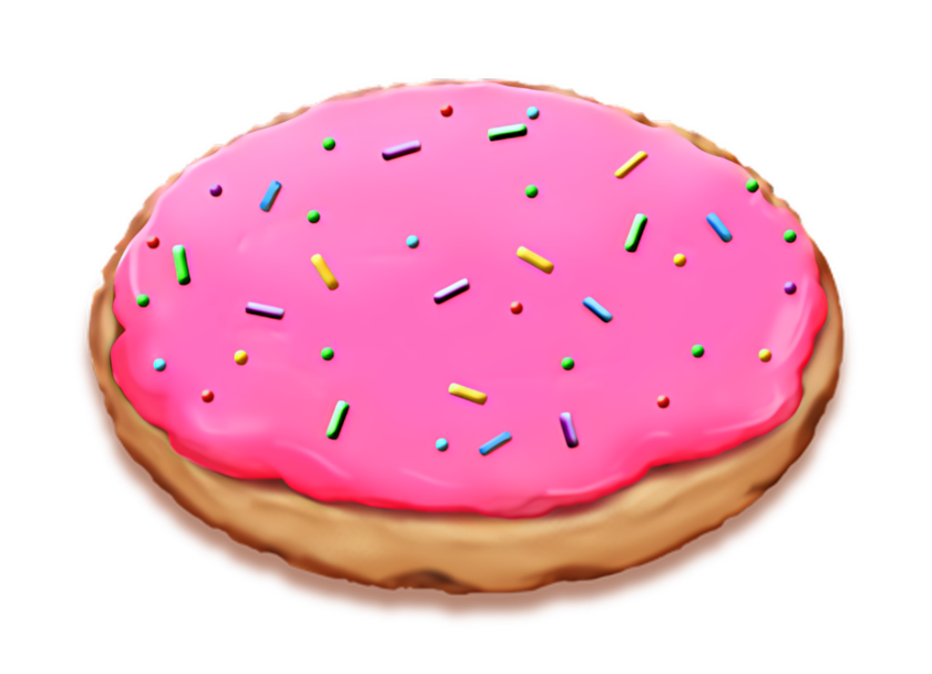 Vibrant Pink Frosted Cookie with Sprinkles - Colorful Wallpaper
