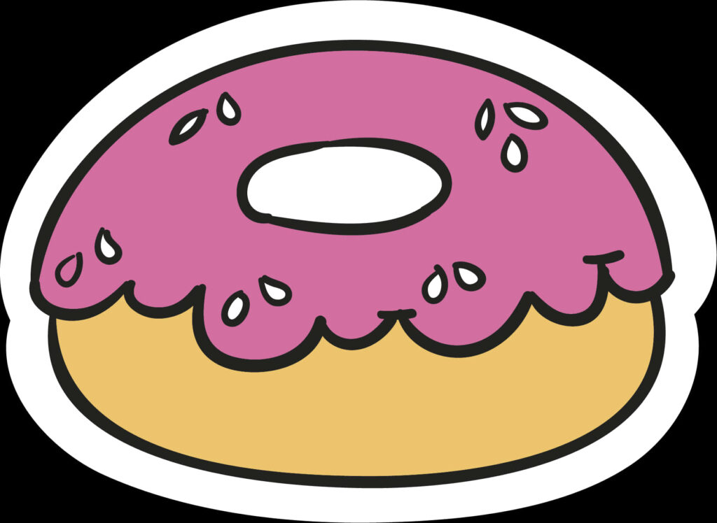 Playful Pink Frosted Donut with Sprinkles - Colorful Wallpaper Background