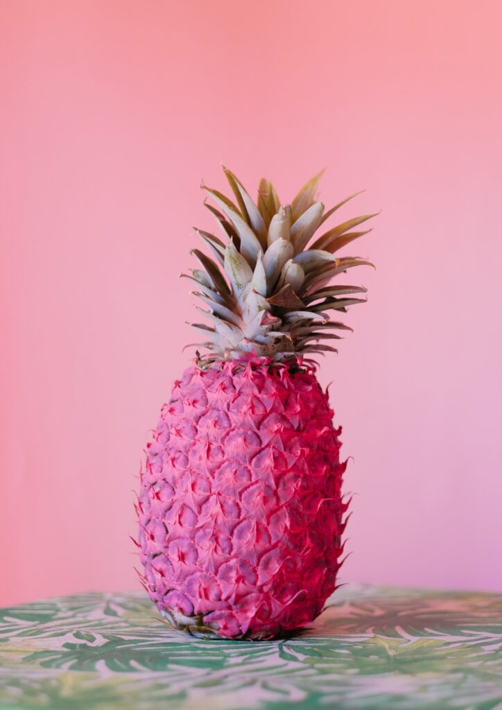 Vibrant Pink Pineapple Wallpaper: Playful Tropical Art Background