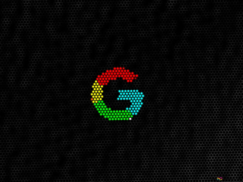 Colorful Google G Logo Minimalist Wallpaper on Dark Honeycomb Background