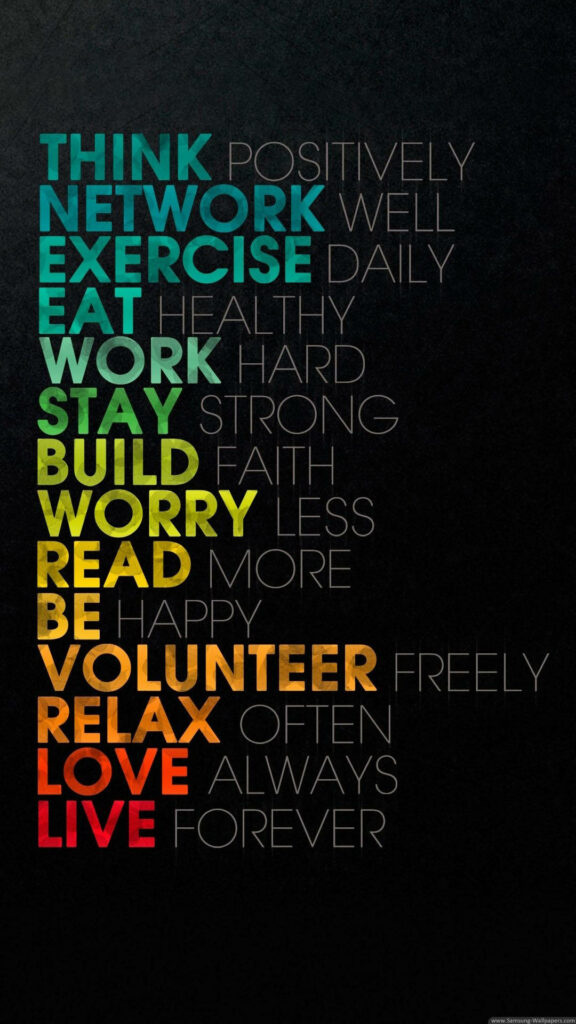 Vibrant Inspirations: Typography Design on Dark iPhone Wallpaper - Ignite your Motivation