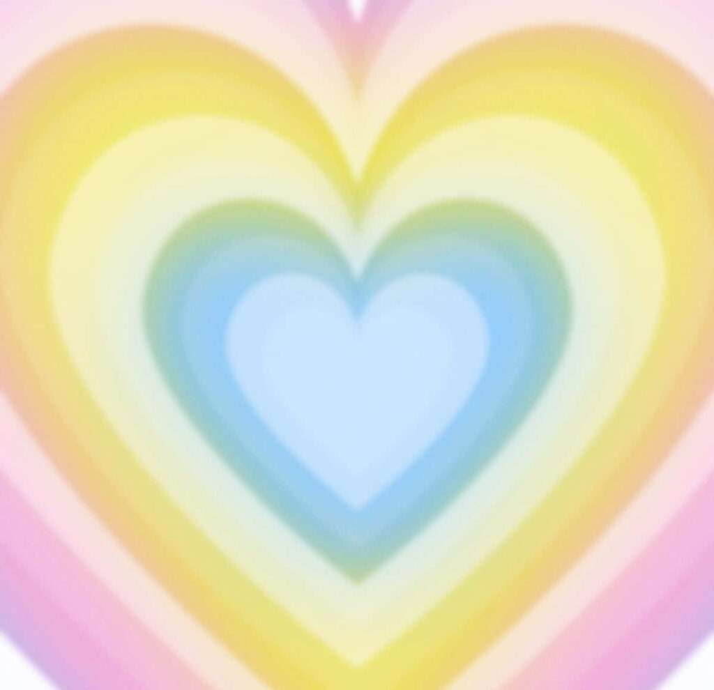 Colorful Rainbow Heart Wallpaper: Bright & Positive Background Design