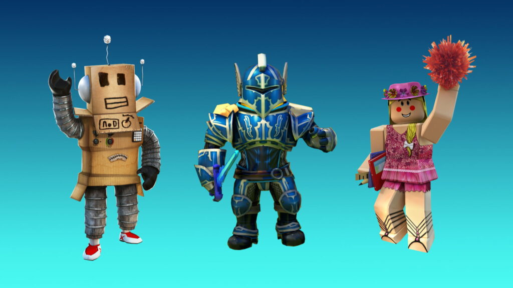 Roblox Adventure in a Vibrant Blue Universe: HD Wallpaper for Gaming Enthusiasts