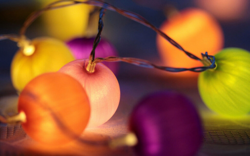 Vibrant Round Christmas Light Bulbs Wallpaper - Festive Background