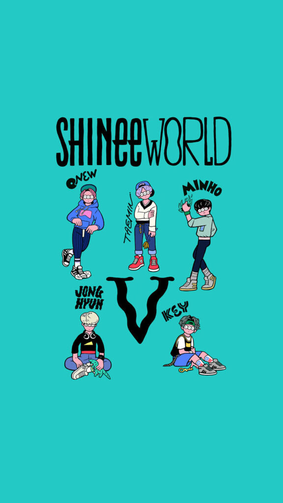 Colorful SHINee World Wallpaper: Cute Kpop Art Background