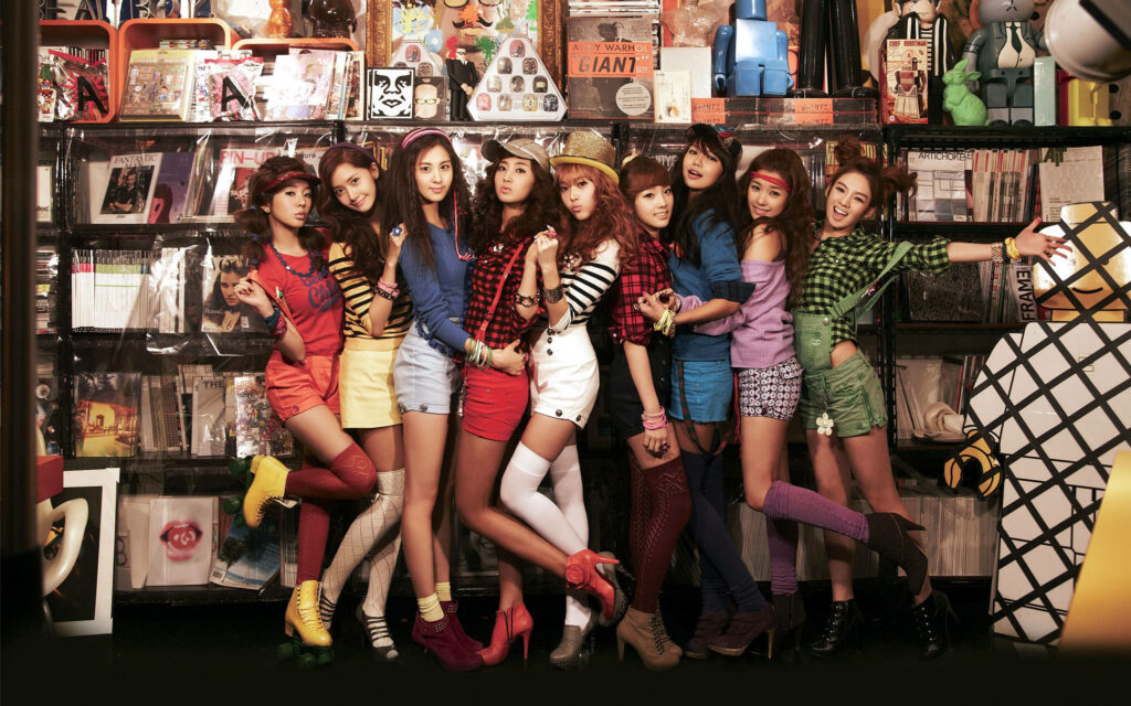 Colorful SNSD Wallpaper: Energetic Girls' Generation in K-pop Style
