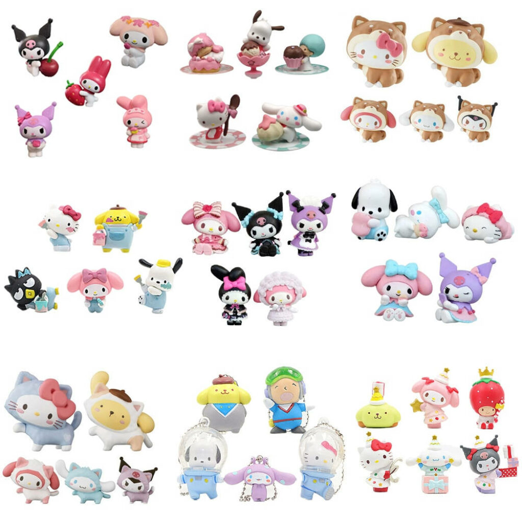 Colorful Sanrio Toy Characters Wallpaper: Cute & Charming Desktop Design