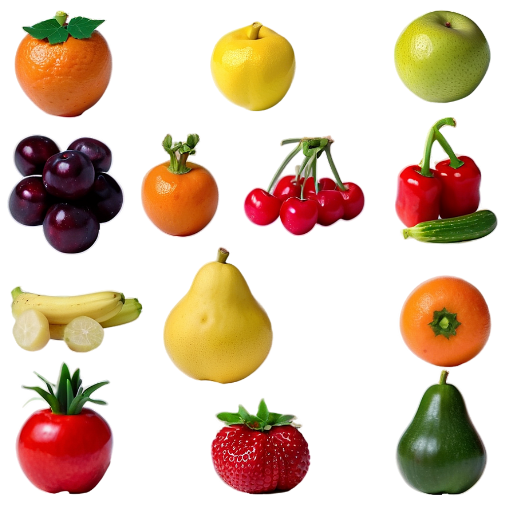 Colorful Seasonal Fruits & Vegetables Wallpaper Background