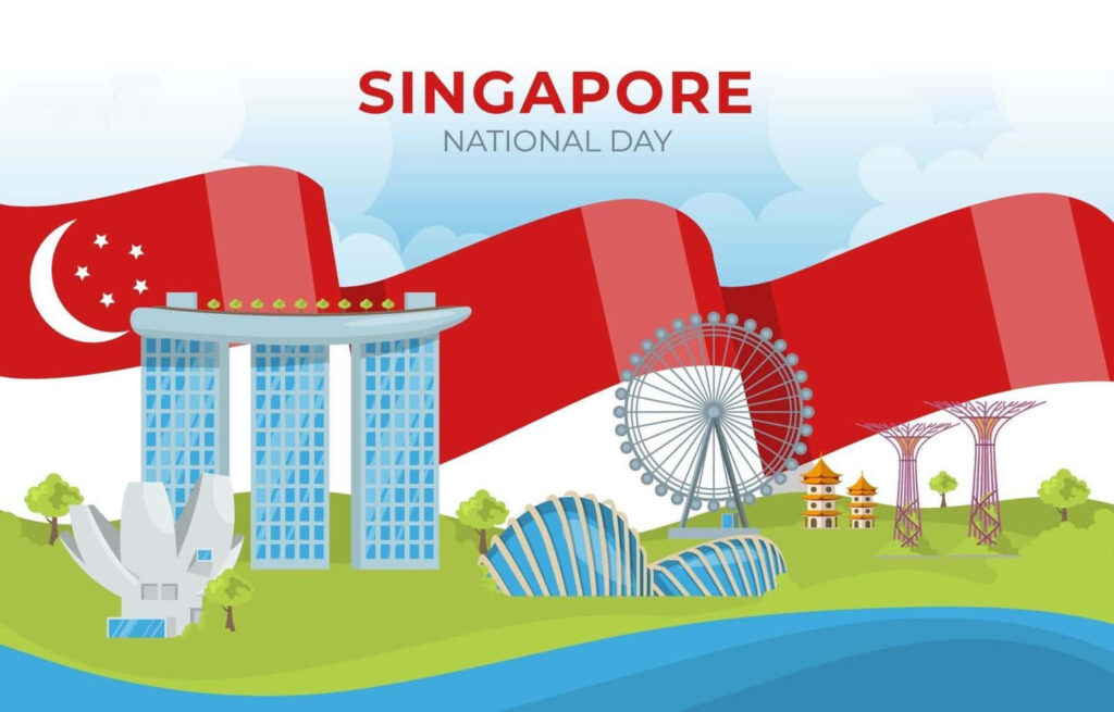 Vibrant Singapore National Day Wallpaper: Iconic Landmarks & Flag