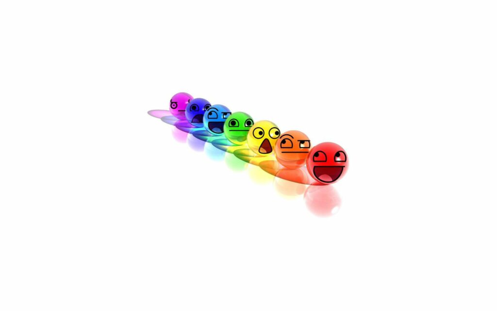 Colorful Smiley Balls Wallpaper on White Background - 2560x1600