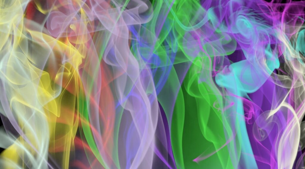 Colorful Smoke Wisps Wallpaper: Vibrant Ethereal Background Art