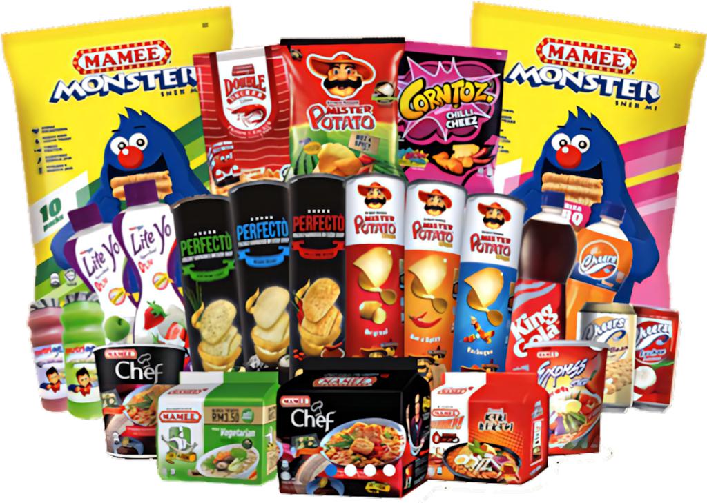 Vibrant Snack Assortment Wallpaper: Chips, Noodles & More!