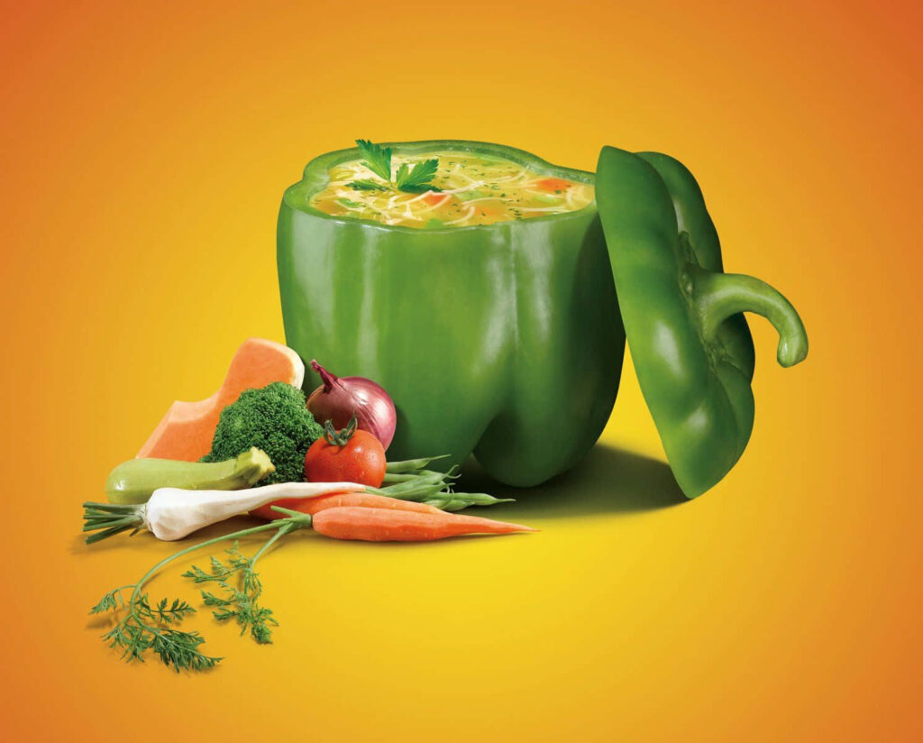 Vibrant Vegetable Wallpaper: Green Bell Pepper Soup & Fresh Ingredients