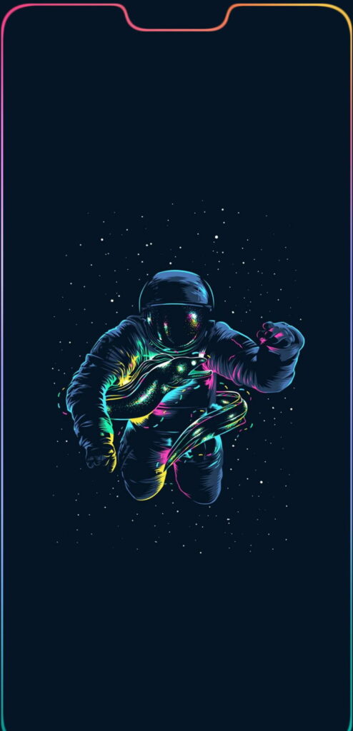 Vibrant Astronaut: A Kaleidoscope of Colors in HD Phone Wallpaper