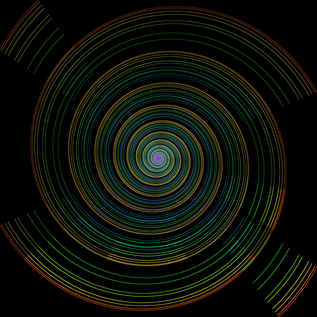 Mesmerizing Spiral Wallpaper: Colorful Lines on Black Background