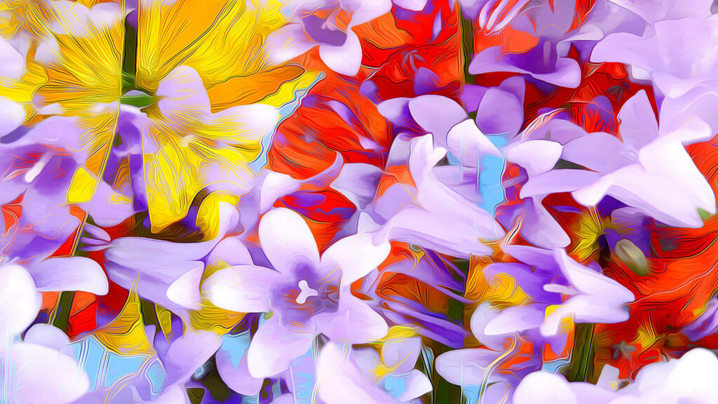 Vibrant Spring Flowers Wallpaper - Colorful Abstract Background Art