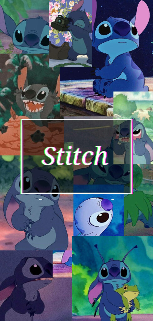Vibrant Stitch Collage Wallpaper – Playful Scenes & Nostalgic Colors