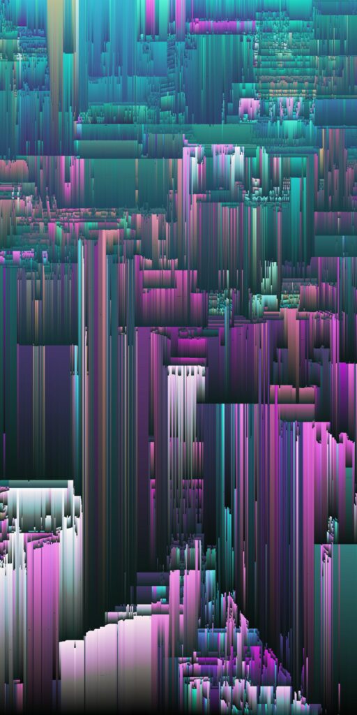 Colorful Stripes Glitch Wallpaper: Vibrant 1920x3840 Abstract Design