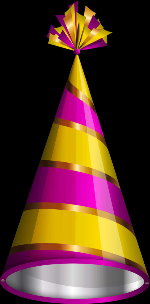 Vibrant Striped Birthday Hat Wallpaper for Festive Party Background