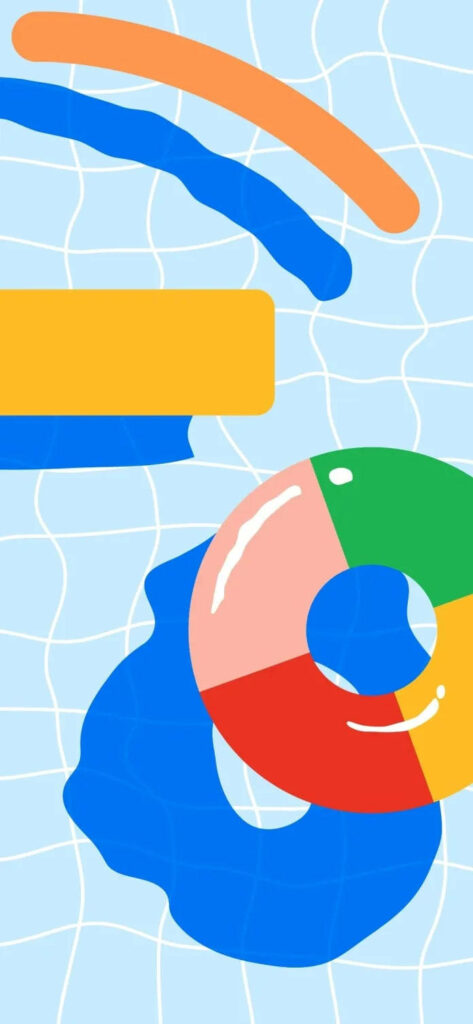 Playful Floatie Watercolor Artwork: Perfect Google Pixel 4a Wallpaper