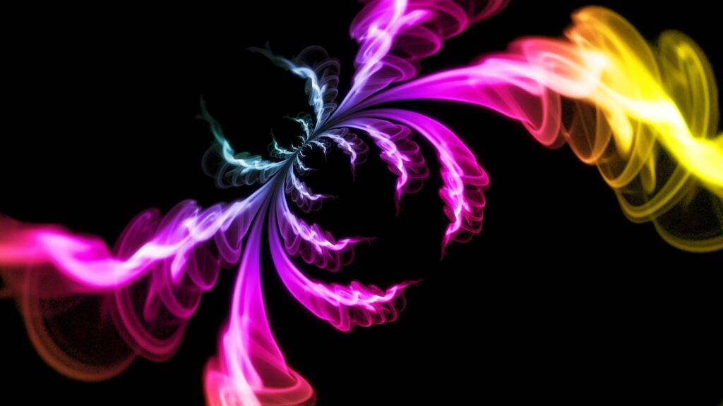 Colorful Swirling Light Abstract Wallpaper 2560x1440 on Black