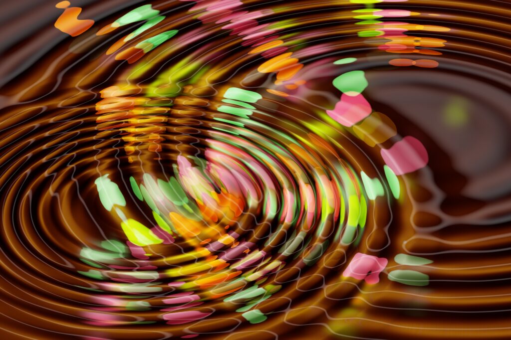 Vibrant Abstract Wallpaper: Colorful Swirls and Ripples Background