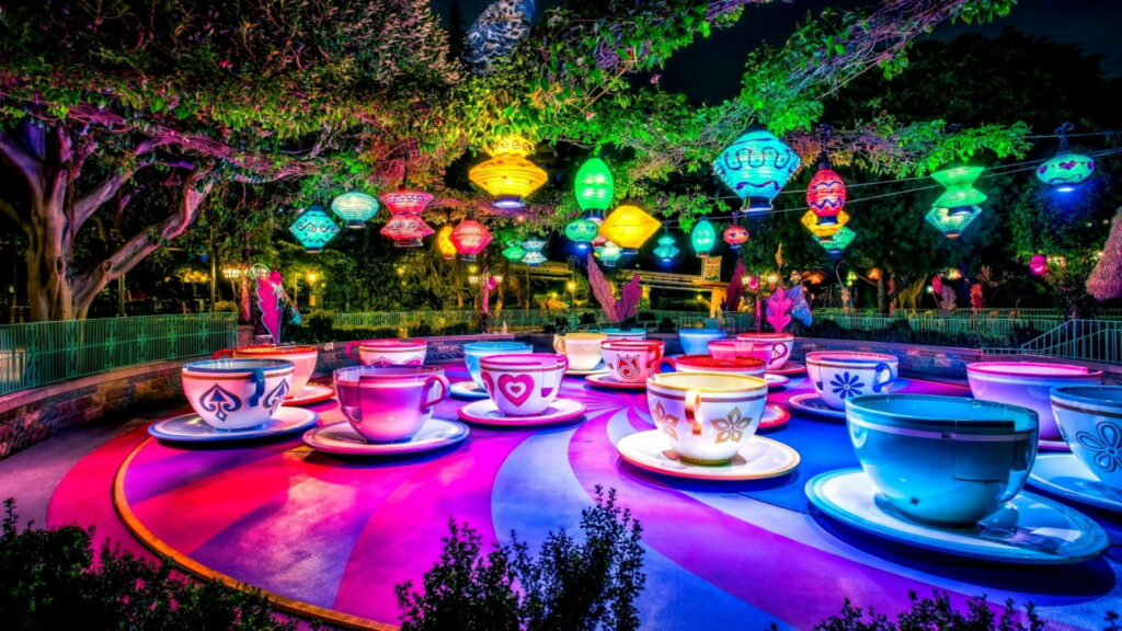 Vibrant Tea Party Bash: Captivating Cups and colorful Decorations - A Captivating HD Wallpaper Background Photo