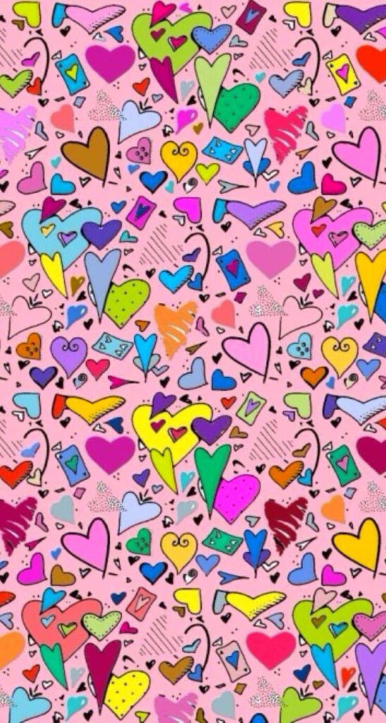 Cheerful Tiny Hearts Wallpaper: Playful Pink Background Design