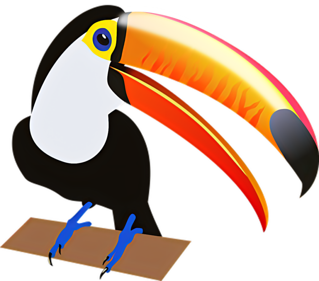 Vibrant Toucan Vector Wallpaper: Colorful Tropical Bird Design