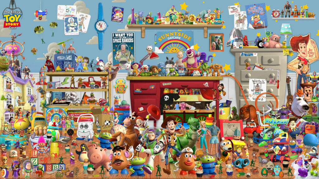 Colorful Toy Story Character Wallpaper - Playful Background Design