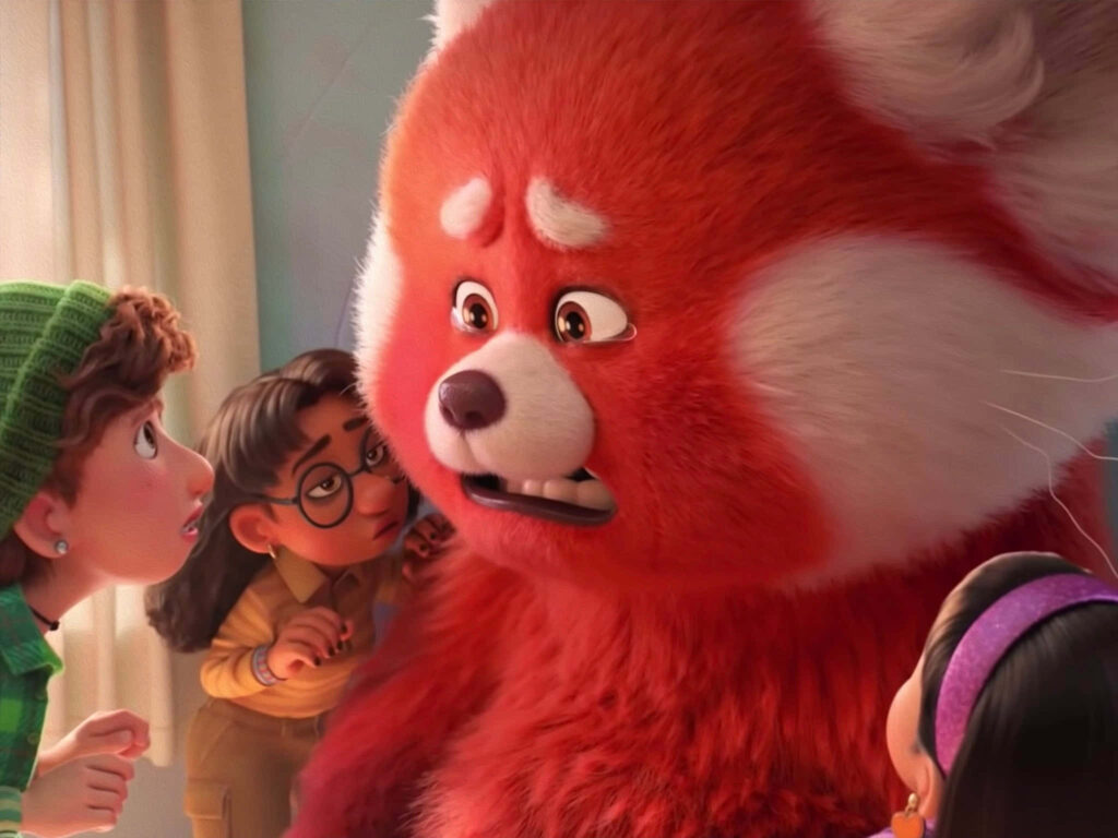 Vibrant Turning Red Wallpaper Featuring Expressive Red Panda