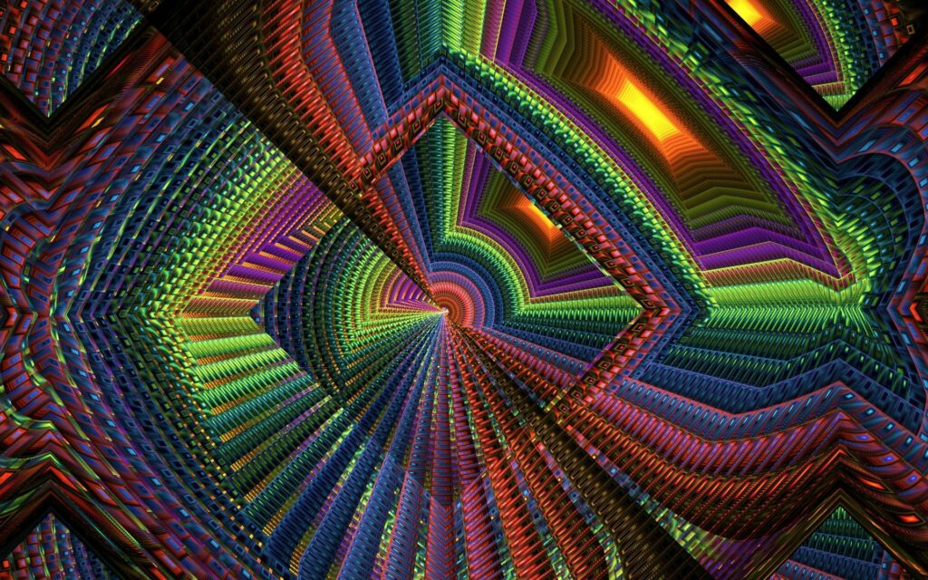 Vivid 1920x1200 Wallpaper: Intricate Colorful Vortex Pattern Background