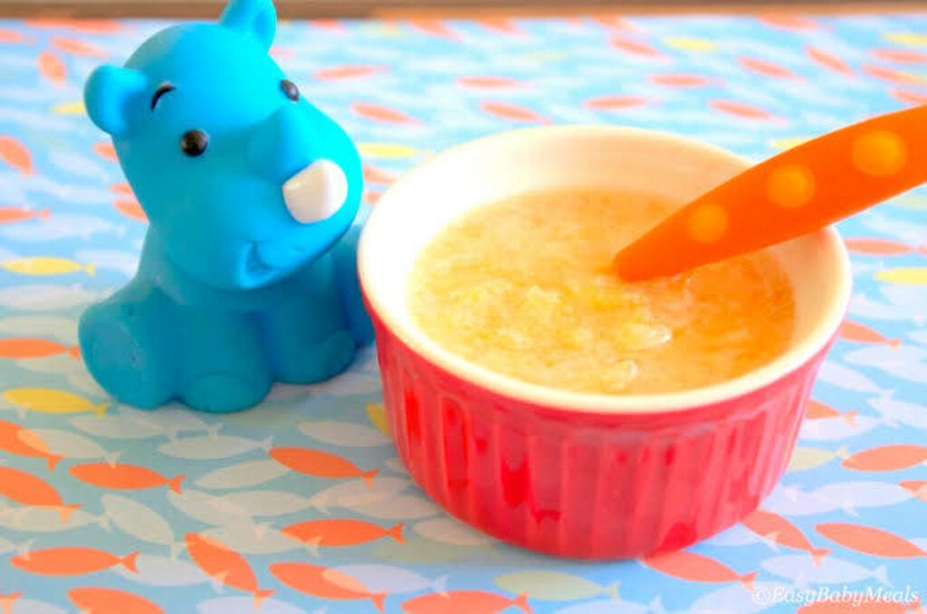 Colorful Wallpaper: Cantaloupe Puree in Ramekin with Hippo Toy