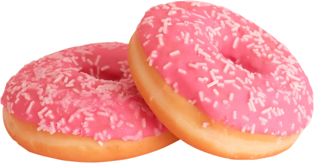 Vibrant Wallpaper of Pink Frosted Doughnuts with Sprinkles