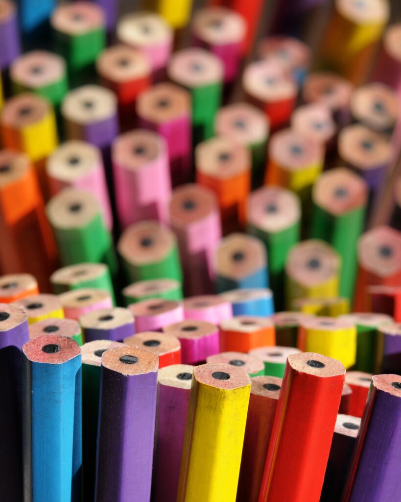 Vibrant Macro Shot of Colorful Wooden Pencils for Wallpaper Background