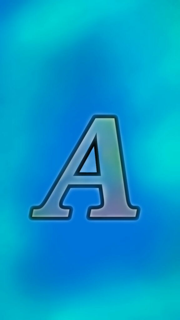 Sleek Alphabet Splash: Vivid & Chic HD Phone Wallpaper with Cool Green Logo on Colorful & Stylish Blue Background Screen