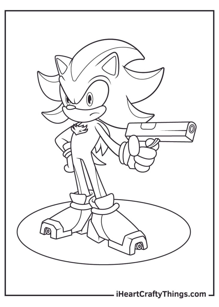 Shadow the Hedgehog Coloring Page: Bring Action to Life! Wallpaper
