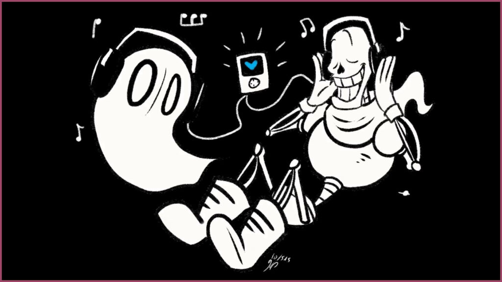 Unlikely Companions: A Heartwarming Friendship Between Papyrus and Napstablook Wallpaper