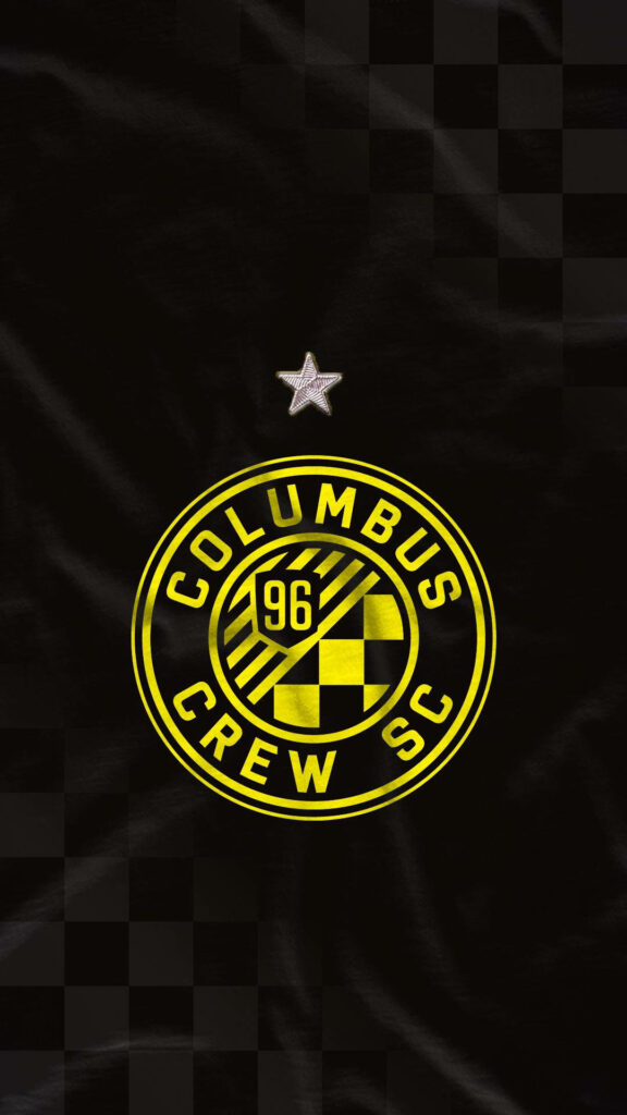Columbus Crew new logo wallpaper circular design yellow black star championship textured background